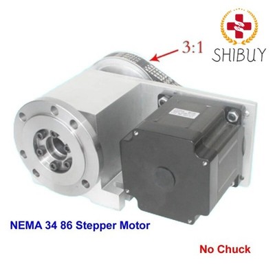 4 Axis 4th A Axis Rotary Axis NEMA 34 86 Stepper Motor CNC Indexing Head 4 Jaws