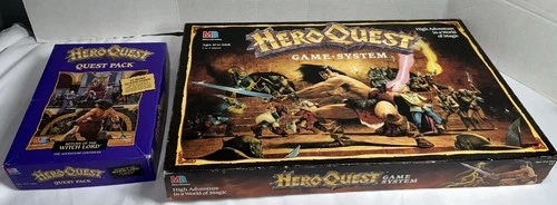 VINTAGE 1990 MILTON BRADLEY HEROQUEST GAME SYSTEM & QUEST PACK