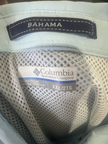 New Columbia Bahama Shirt Nylon Mens 2XL Blue Vented Short Sleeve Fishing UPF 50 - Picture 13 of 13