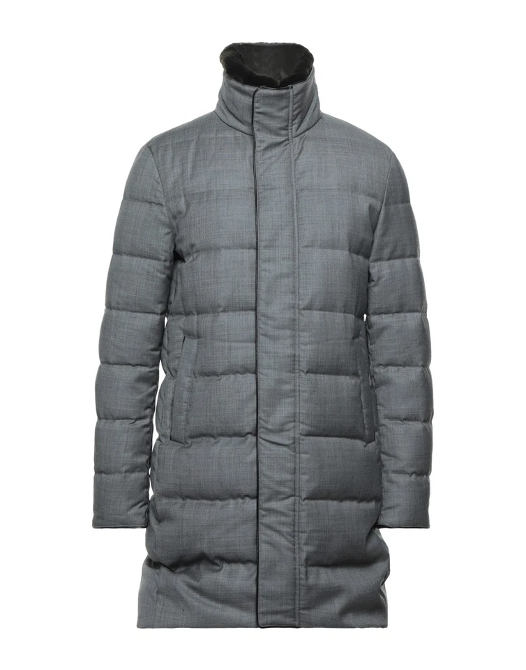 RRP€975 MONTECORE WIND Down Wool Coat IT54 US44 2XL Grey Removable Collar - Image 3 of 4