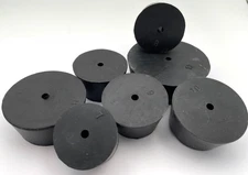 Rubber Stoppers - 1 hole Large Black Laboratory Stopper Sz 7 8 9 10 11 12 13