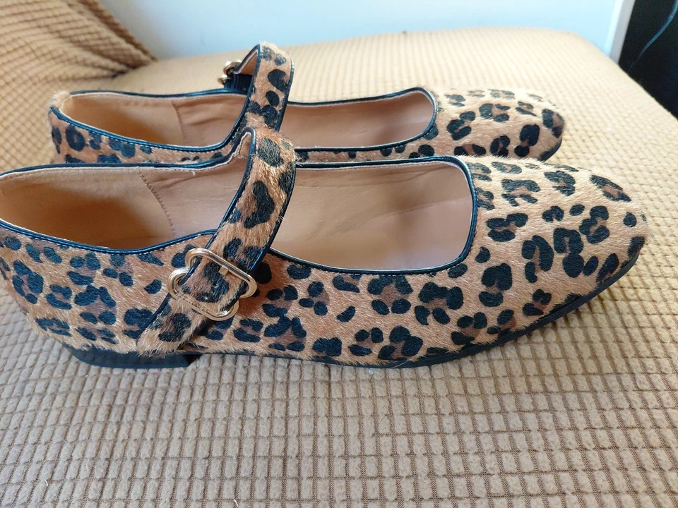 NEW SOLD OUT Style Leopard 🐆 Michaela Mary Jane Square Toe Buckle Flats 10 M - Image 4 of 4