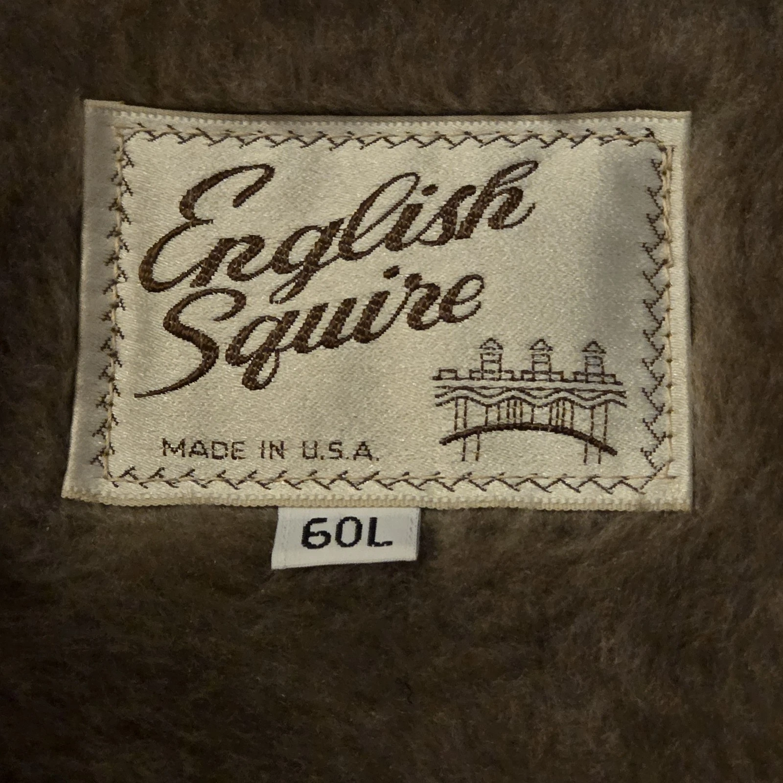 Vintage English Squire Trench Coat 60L Big Tall USA Zip Out Liner Tan - product detail image 3