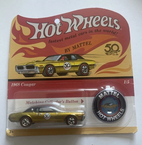 Hot Wheels 2018 50th Redline '68 Cougar Gold   1/5