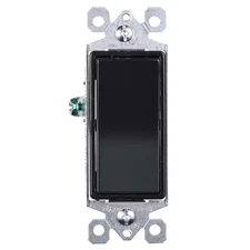 Decorator 15 Amp Single-Pole Paddle/Rocker Wall Light Switch in Black (10-Pack)