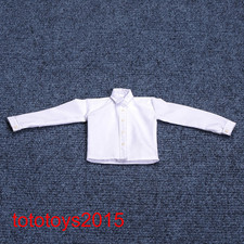 1:6 Men's White Shirt Tops T-shirt Clothes For 12" Male Action Figure Doll Body