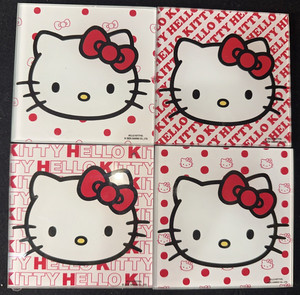 Sanrio Hello Kitty Glass Coasters Set Of 4~ 4" X 4"Each 2014 by Sanrio Co.