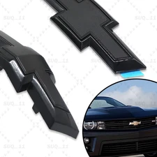 16-22 For Chevy Camaro Front&Rear Emblem Clip-On & Back Sticker Black Badge