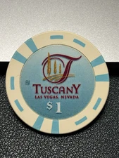 $1 TUSCANY CASINO CHIP POKER CHIP LAS VEGAS NEVADA GAMBLING TOKEN