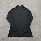 Ibex Sweater Small Black Woolies 2 Pure Merino Wool 1/4 Zip High Neck Ladies