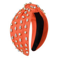 Rhinestone Knotted Headbands Crystal Beaded Top Knot Fashion Hairbands