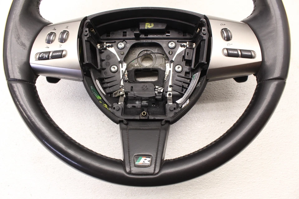 2010 2011 JAGUAR XFR LEATHER MULTIFUNCTION STEERING WHEEL EBONY BLACK OEM - Image 3 of 4