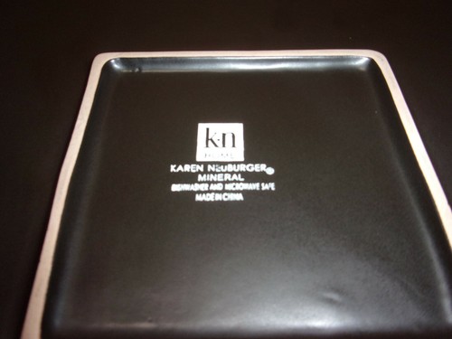 KAREN NEUBRGER HOME 12-1/2" QUADRATISCHE PLATTE MINERALBRAUN UND AQUABLAU - Bild 3 von 3