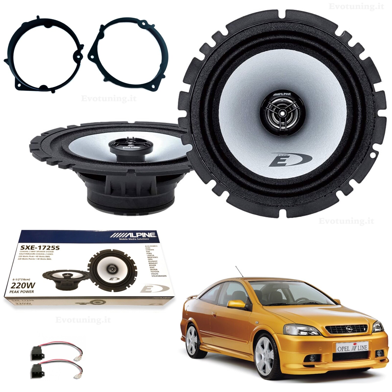Casse Alpine SXE-1725S per Opel Astra G - Kit Audio Posteriore 165mm