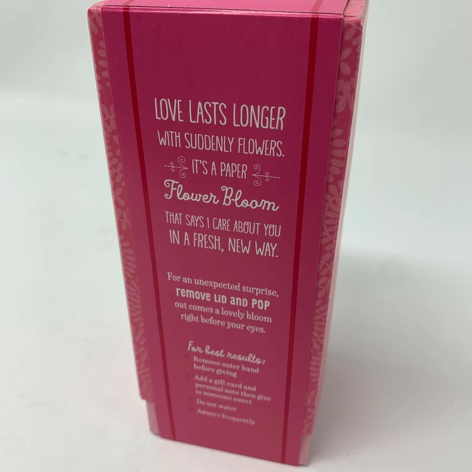 Juego de 2 tarjeteros de regalo Hallmark Suddenly Flowers Paper Bloom rosa emergente Foto 3 de 4