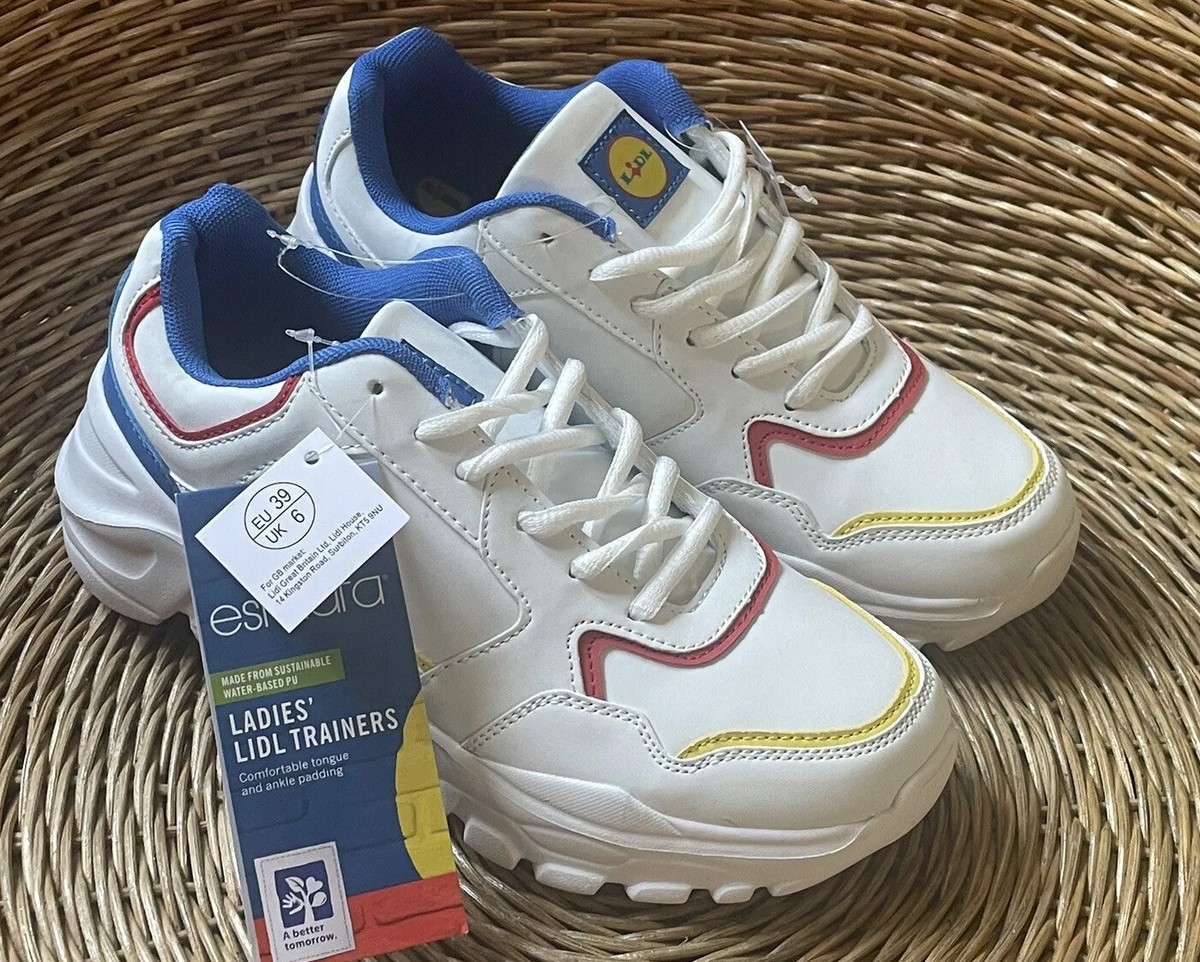 Lidl Esmara 2023 Women's White Retro Chunky Logo Sports Trainers
