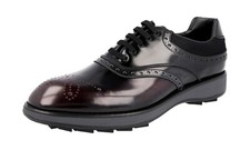 PRADA Golf Formal Sneakers Dress Shoes Brogue Black Burgundy NEW