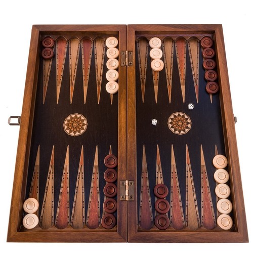 Elegant Backgammon Set Wood ART Handmade X Large Game Board 19.7in / Gift Idea - Picture 2 of 7