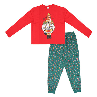 LADIES CHRISTMAS PYJAMAS THE ELF CROP TOP CUFFED BOTTOMS 6,8,10,12 XMAS PJ  SETS UK