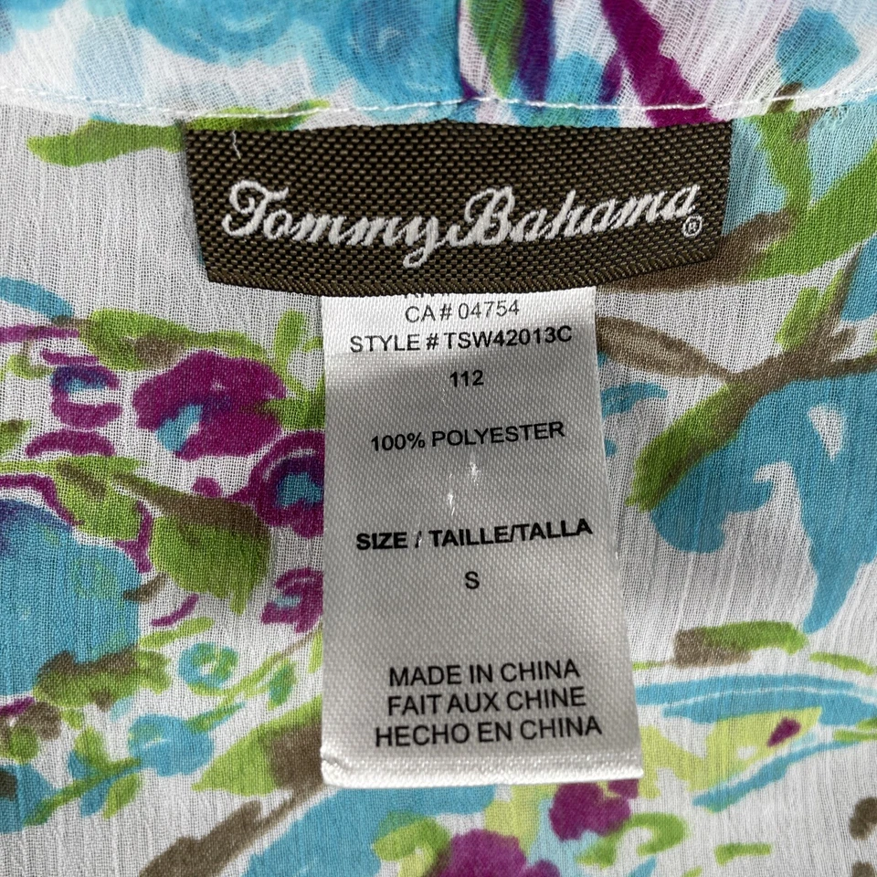 Tommy Bahama Top Womens SMALL Sheer Tunic Beach Coverup V-Neck Lightweight - Image 4 of 4