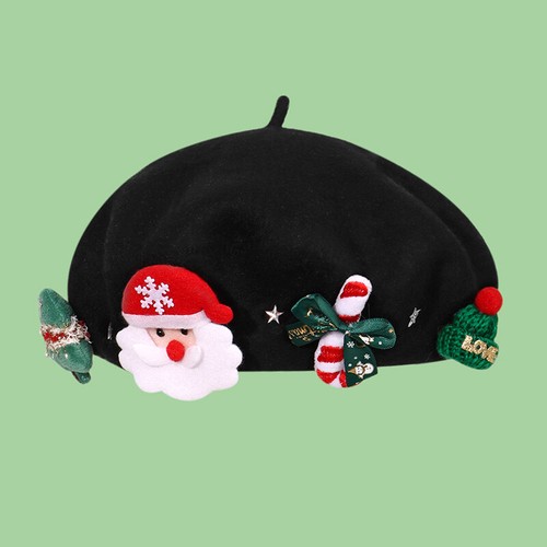 Christmas Beret Warm Hat Wool Autumn Women Girl Fashion Hats French Beret Winter - Picture 4 of 28