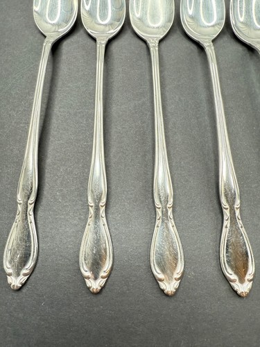 Oneida STRATHMORE Deluxe Set of 7 Iced Tea Spoons 7 5/8" Stainless Steel Scrolls - Picture 6 of 14