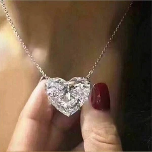 Cœur de mode 925 Pendentif en argent collier femmes Cubic Zircon