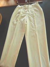 ESCADA MARGARETHA LEY DESIGNER DRESS SLACKS STRAIGHT LEG IVORY WOOL 42 EX COND