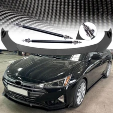 For Hyundai Elantra Carbon Fiber Front Bumper Lip/ Splitter Spoiler Strut Rods
