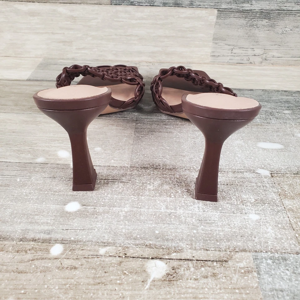 Sandalias chinas de lavandería Yazzie para mujer talla 9 M cuero tejido marrón sin cordones con tacón Foto 3 de 4