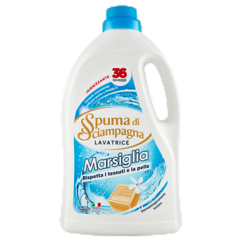 Spuma di Sciampagna Liquido Lavatrice Marsiglia 36 Misurini 1620ml