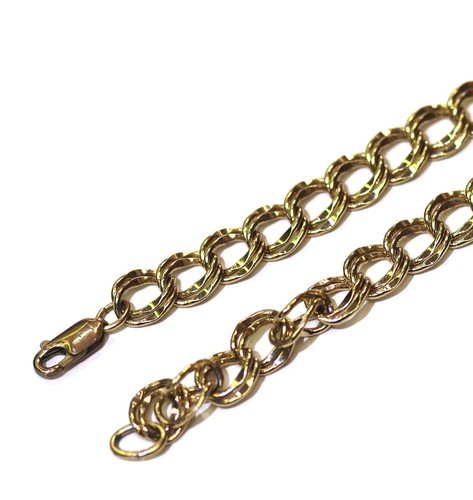 14k yellow gold fancy link hollow chain bracelet 9.6g estate 8" vintage - Picture 18 of 19