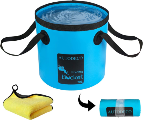 Collapsible Bucket 5 Gallon Container Folding Water Bucket Portable Wash Basin - Picture 10 of 12