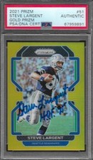 Steve Largent Autograph Auto 2021 Panini Prizm GOLD Seahawks Card #08/10 - PSA