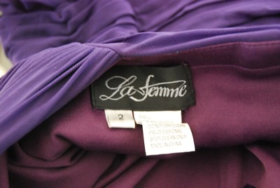 Robe La Femme Asymétrique Plissée En Jersey - Taille 4 Violette, Neuve Sans étiquette (Nordstrom)