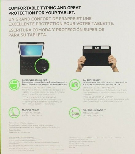 BRAND NEW Belkin QODE Keyboard Folio Case for Samsung 10.1" Tablets (Z3E) - Picture 4 of 4