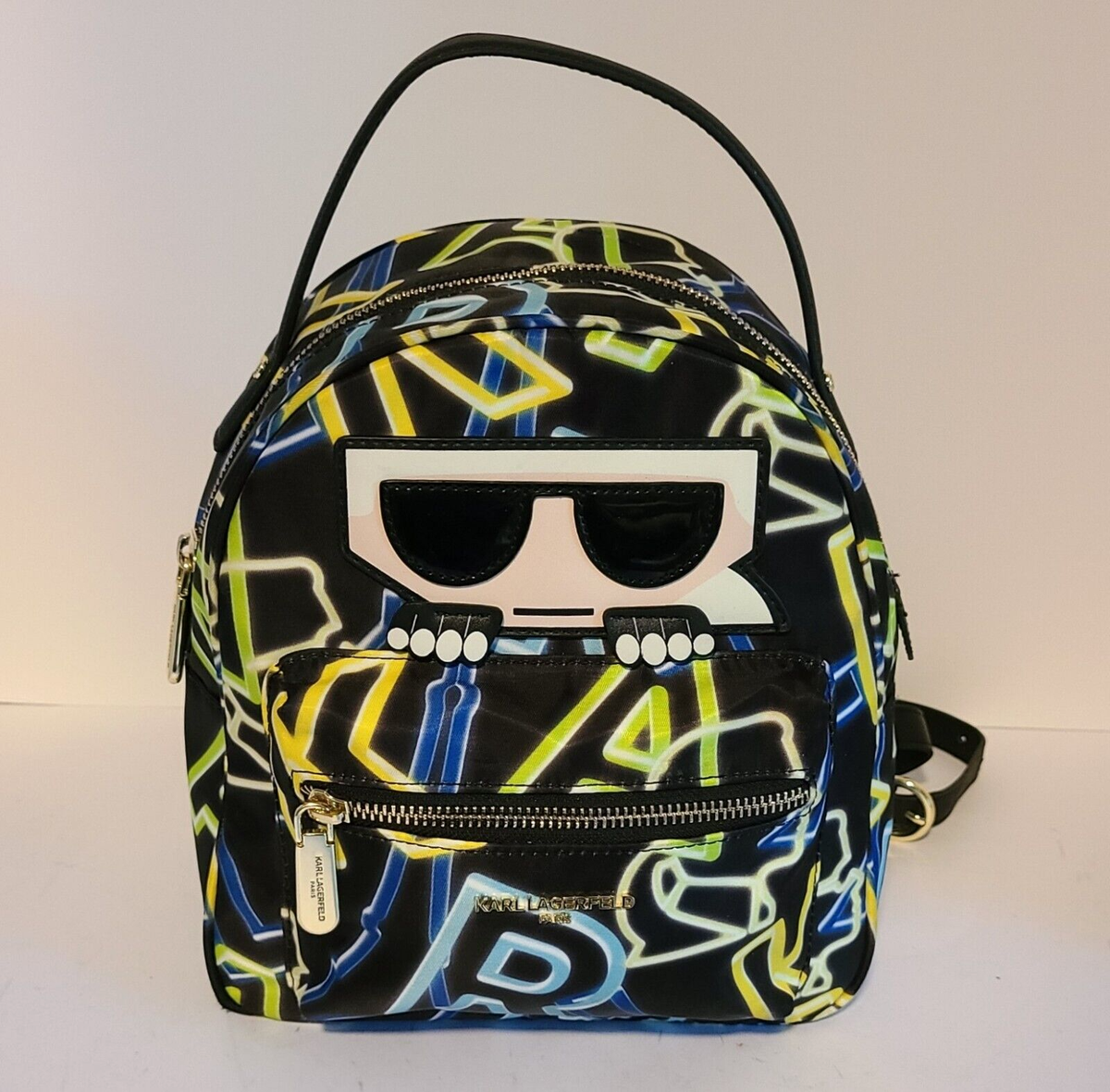 KARL LAGERFELD PARIS AMOUR BACKPACK NYLON MINI BLACK NEON 