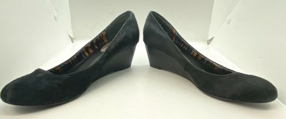 Rachel Rachel Roy Feliora 5 pelo de becerro piel mujer negro cuñas tacones talla 8 M prew Foto 3 de 4