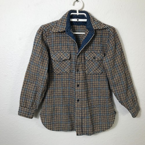 Vintage Pendleton Shirt Youth Large Multicolor Plaid Button Up Long Sleeve Wool