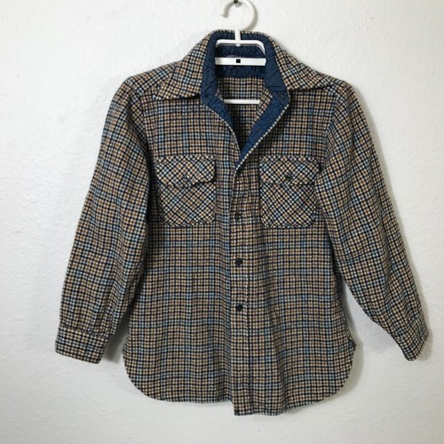 Vintage Pendleton Shirt Youth Large Multicolor Plaid Button Up Long Sleeve Wool - Afbeelding 1 van 12