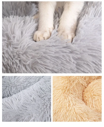 Hundebett Katzenbett Haustierbett Kuschelbett Bett Hundekorb Donut Kissen Plüsch - Bild 5 von 14