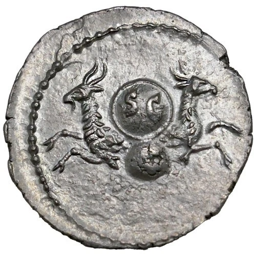 69-79 AD Ancient Rome Imperial - Posthumous Vespasian - Silver Denarius - Picture 2 of 2
