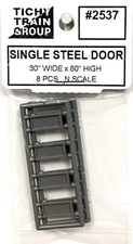 N Scale Tichy Train Group 2537 Single Steel 30" x 80" Door (8) pcs