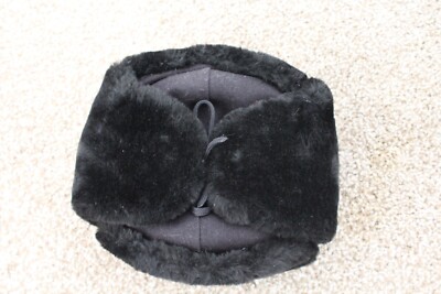 Soviet Russian Navy Uniform Black Ushanka Faux Fur Winter  display picture 1