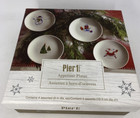 Pier 1 Holiday Appetizer Plates Christmas Boxed Set 4 Imports white