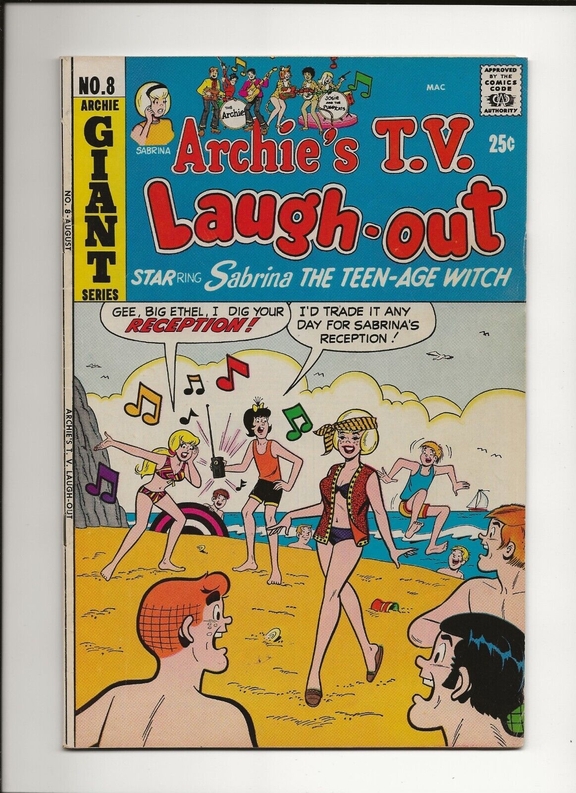 Archie's TV Laugh-out #8 1971 Archie Giant 70's Teen Romance VG/FN