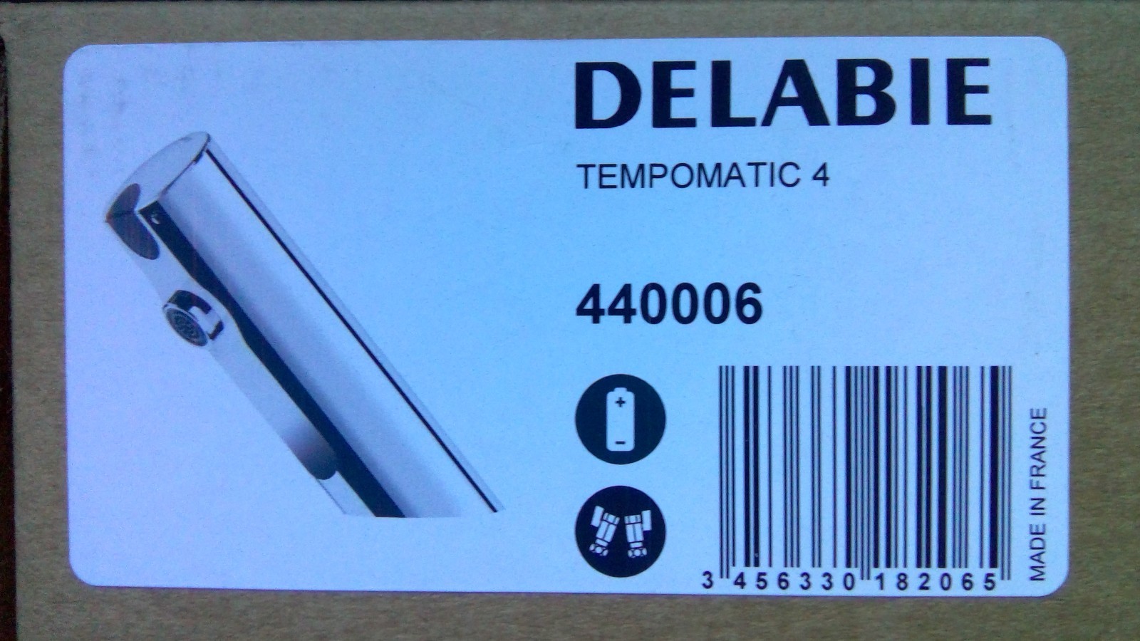 Robinet électronique Tempomatic 4 DELABIE 440006 pour lavabo public