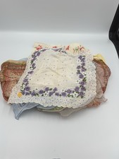 Lot of 11 Vintage Handkerchiefs Floral Paisley Novelty Cotton