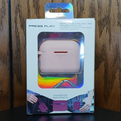 Press Play Protective Silicone Case Plus Ring For Apple Air Pod Pro Pink