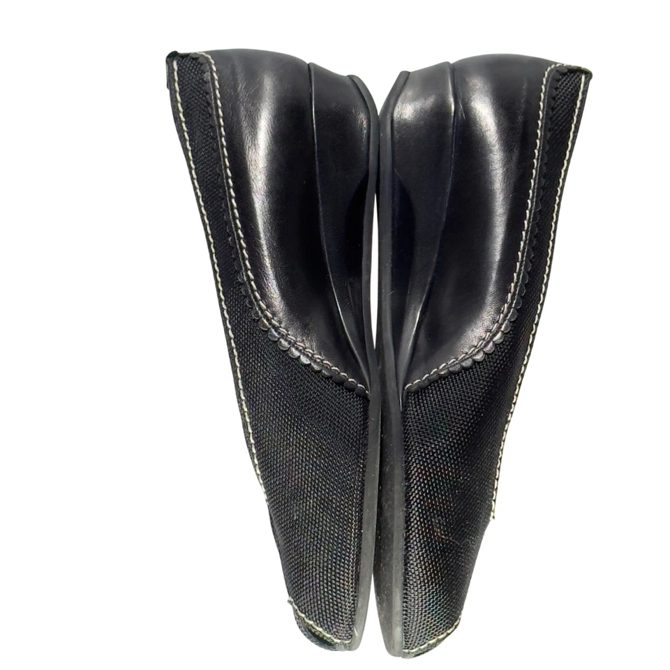 Thierry Rabotin Mujer Negro Peep-Toe Cuñas Hecho en Italia Tela de Cuero Talla 38 Foto 4 de 4